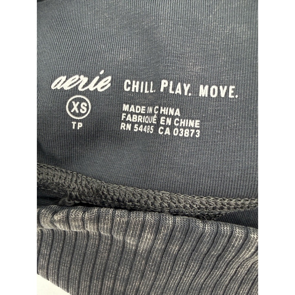 Aerie Chill Play Move Leggings XS Ribbed Pocket Stretch Cotton Jogger NWT Acid - Picture 6 of 11